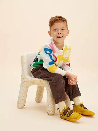 AFFENZAHN | Scarpe barefoot per bambini KNIT HAPPY Flamingo | gelb